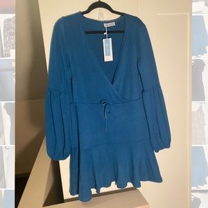 CupShe Long Sleeve Aqua Summer Dress